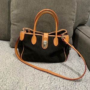 Dooney & Burke Signature Leather & Canvas Satchel